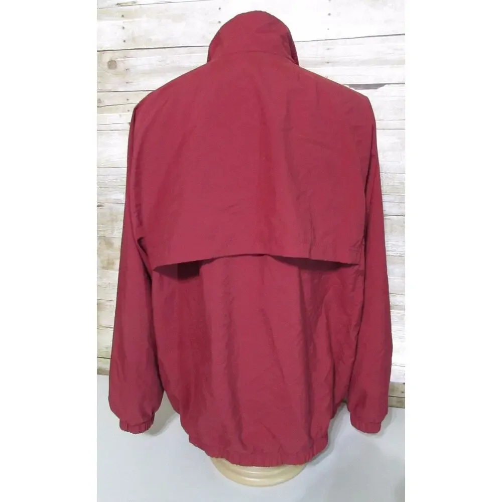 Nike men's XL red windbreaker jacket w/ side pockets zip up